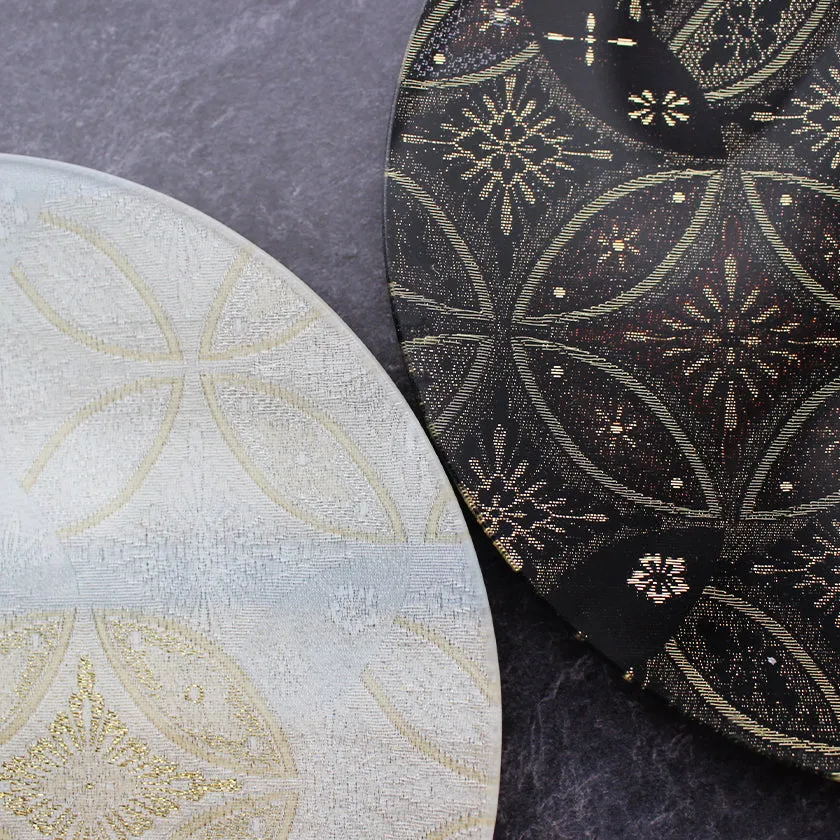 2-piece set Shippo pattern (Seven treasures) Black & White | Nishijin Textiles | RE:NISTA