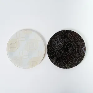2-piece set Shippo pattern (Seven treasures) Black & White | Nishijin Textiles | RE:NISTA