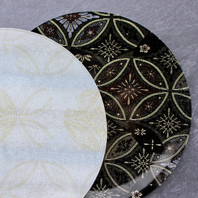 2-piece set Shippo pattern (Seven treasures) Black & White | Nishijin Textiles | RE:NISTA