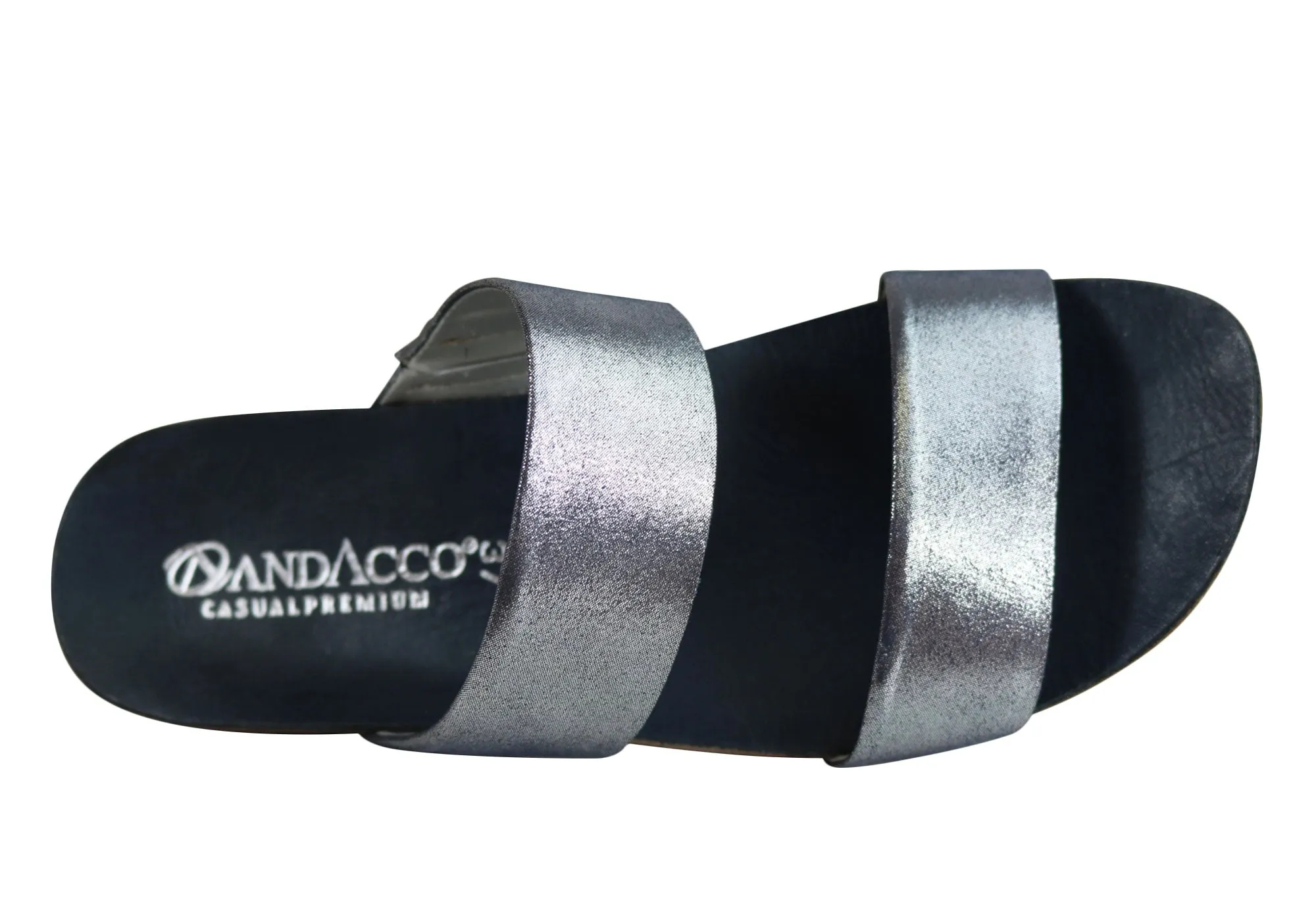 Andacco Mirage Womens Comfy Leather Flat Sandals Slides Made In Brazil