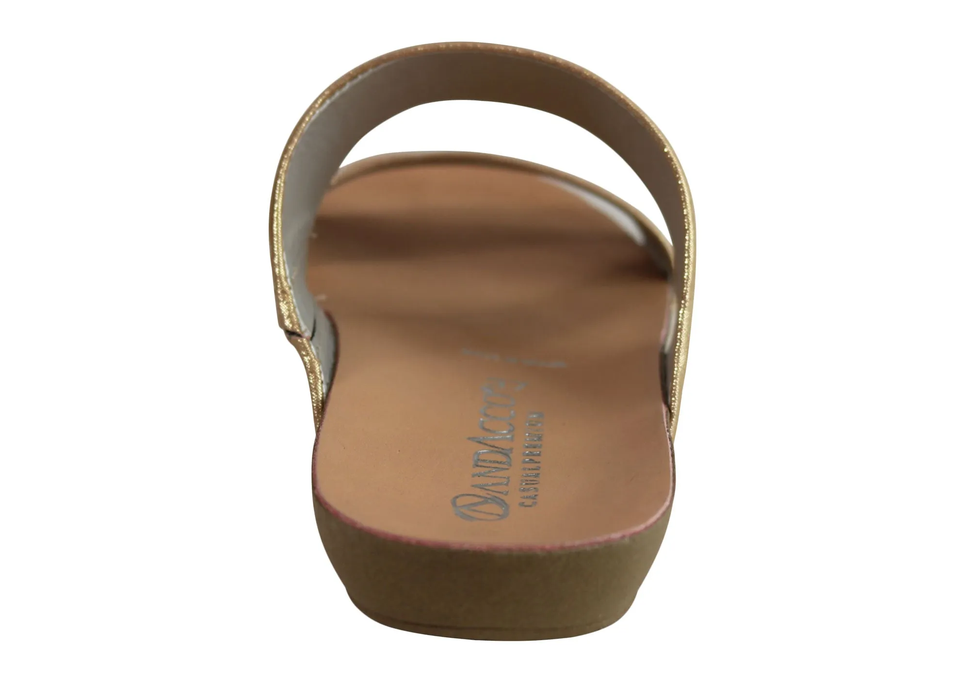 Andacco Mirage Womens Comfy Leather Flat Sandals Slides Made In Brazil