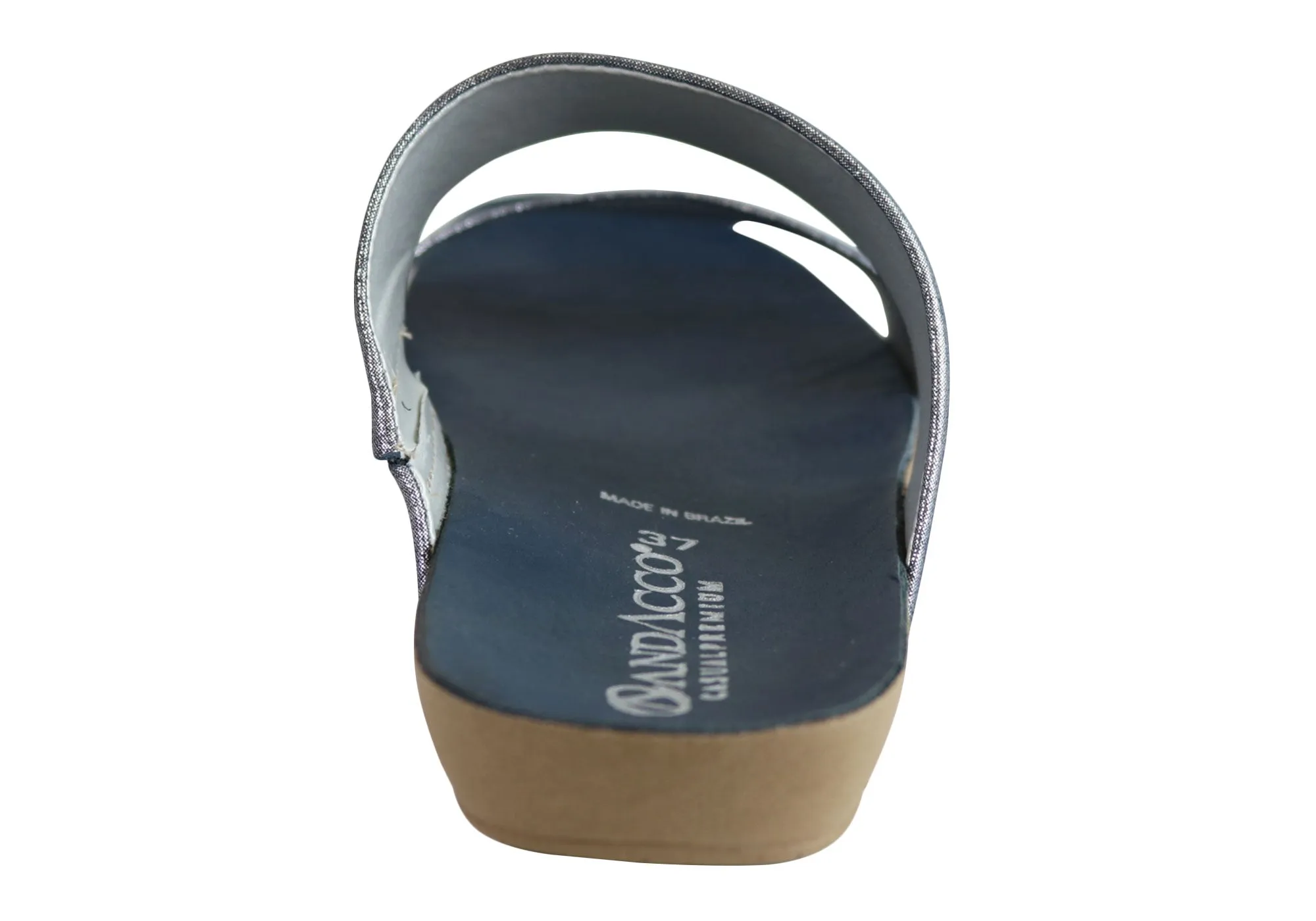 Andacco Mirage Womens Comfy Leather Flat Sandals Slides Made In Brazil