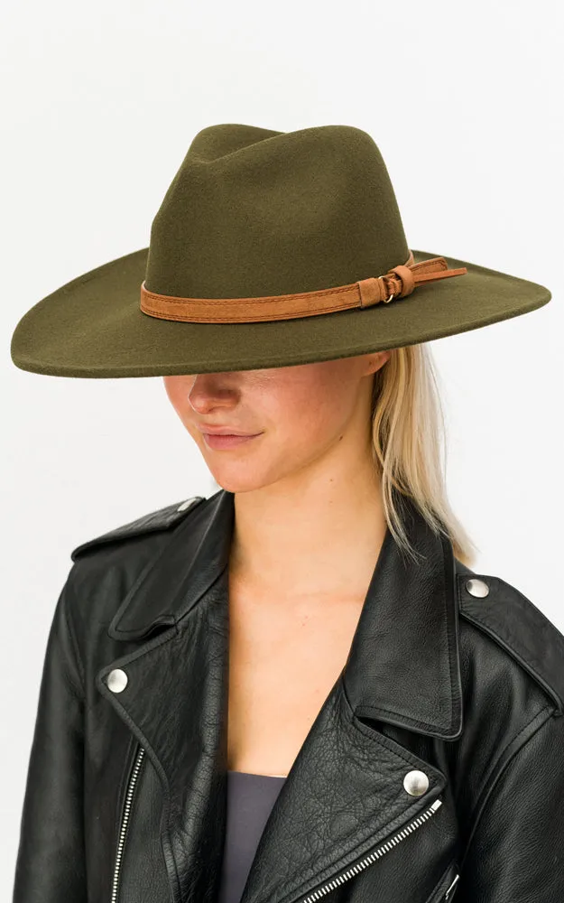 BHAT6045 Faux Wool Adjustable Fedora