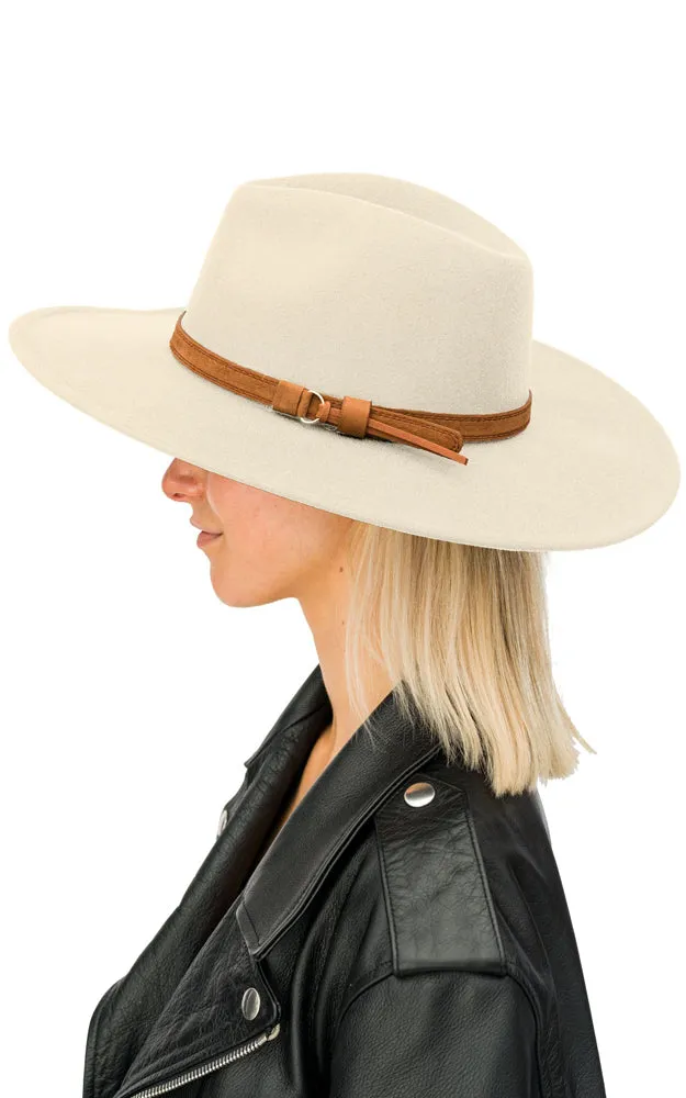 BHAT6045 Faux Wool Adjustable Fedora