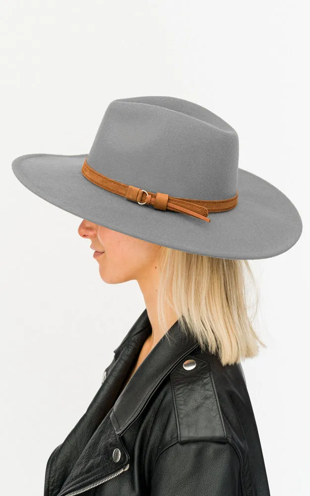 BHAT6045 Faux Wool Adjustable Fedora