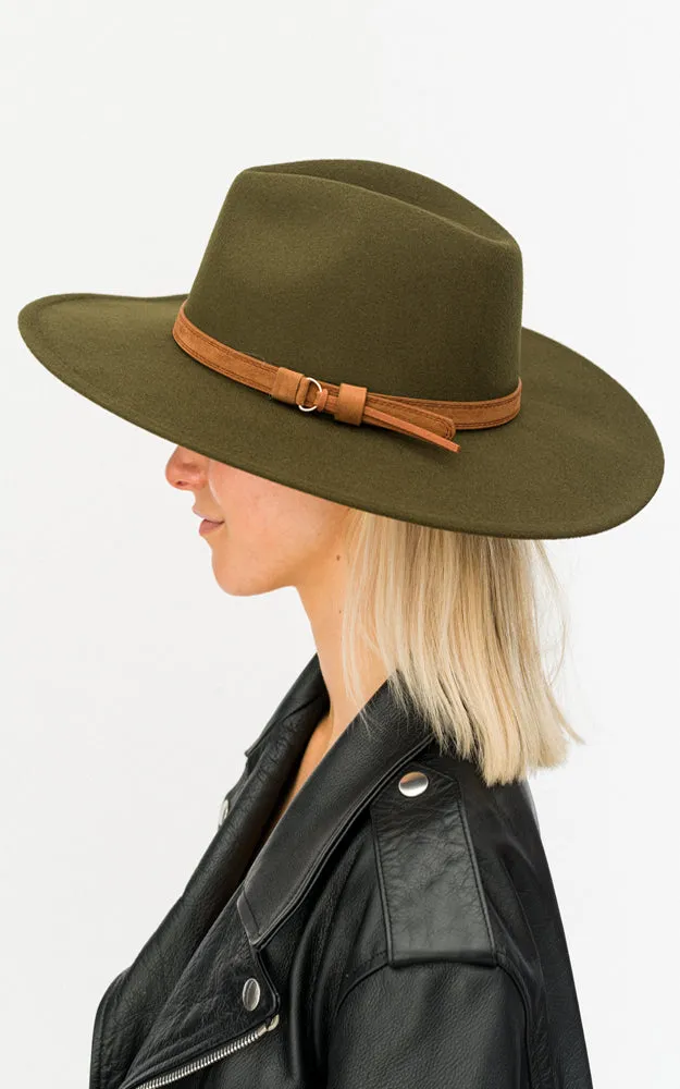 BHAT6045 Faux Wool Adjustable Fedora