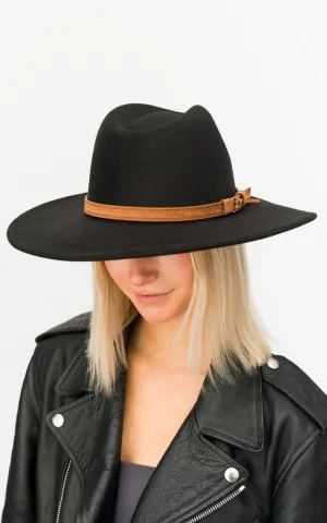 BHAT6045 Faux Wool Adjustable Fedora