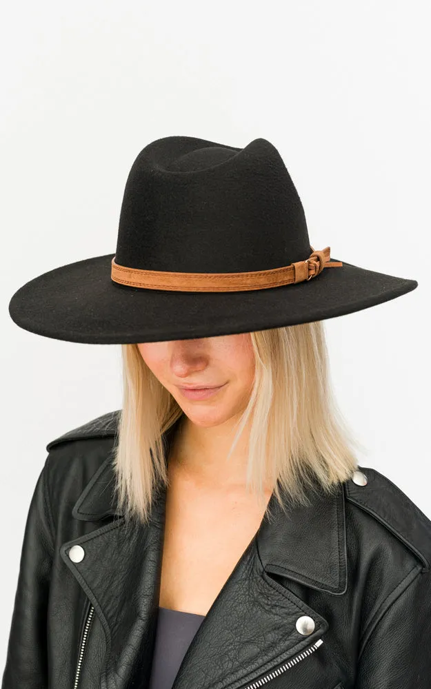 BHAT6045 Faux Wool Adjustable Fedora