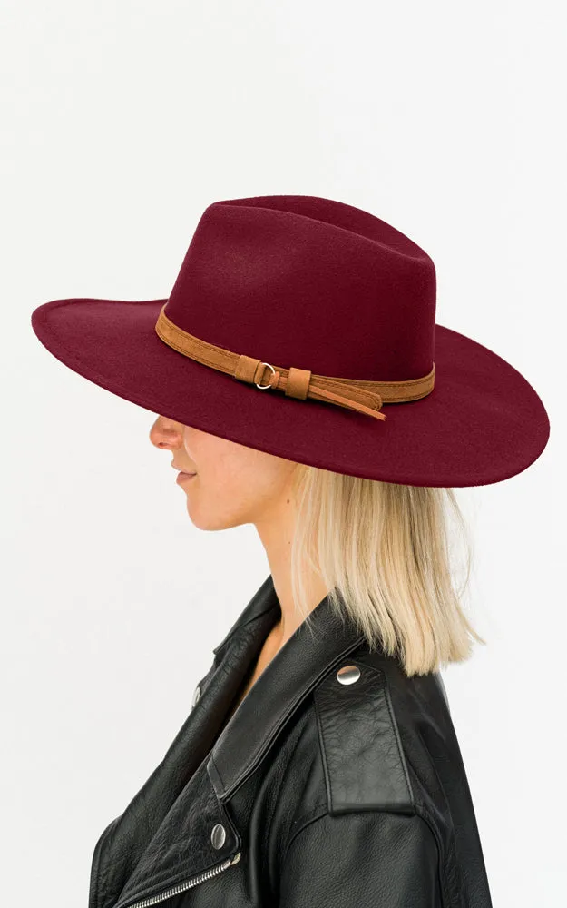 BHAT6045 Faux Wool Adjustable Fedora
