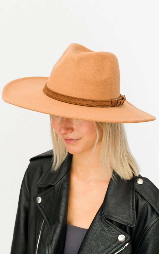 BHAT6045 Faux Wool Adjustable Fedora
