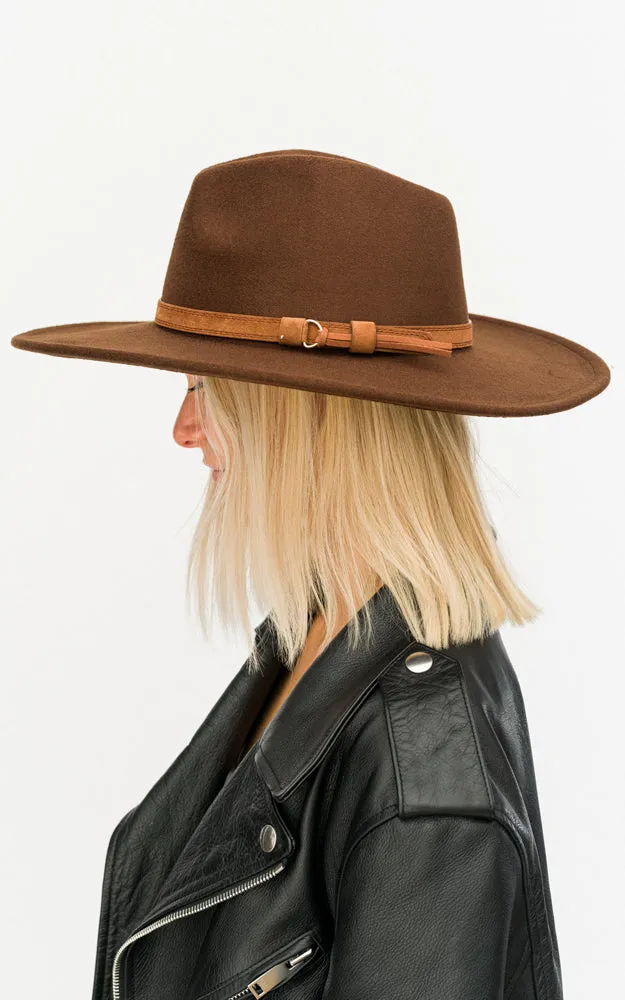 BHAT6045 Faux Wool Adjustable Fedora
