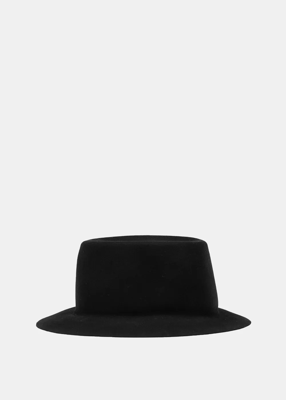 Black Beaver Fur Felt Open Crown Hat