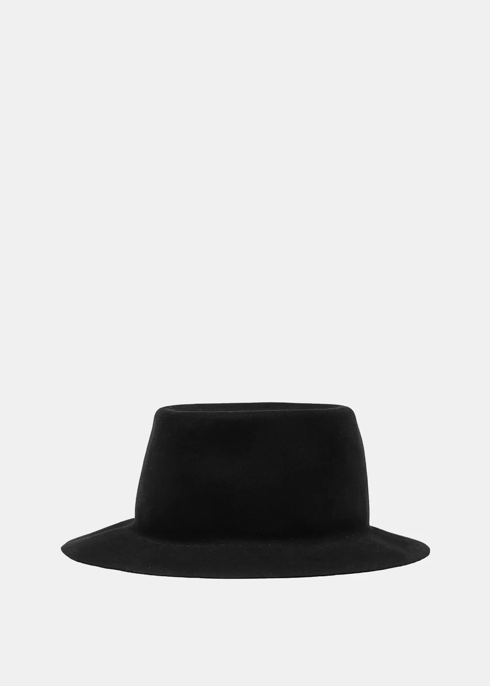 Black Beaver Fur Felt Open Crown Hat