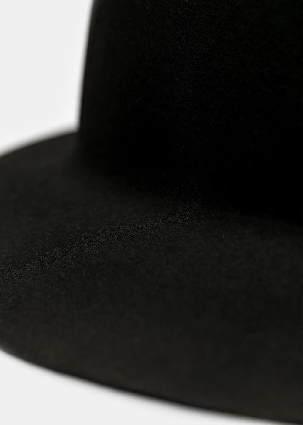 Black Beaver Fur Felt Open Crown Hat