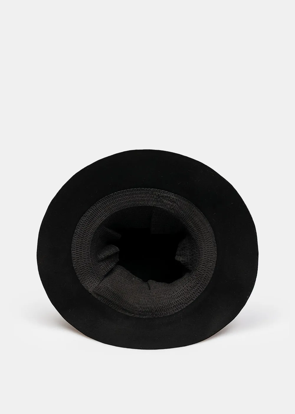 Black Beaver Fur Felt Open Crown Hat