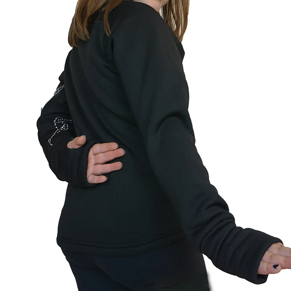 Black Plain Polar Fleece Skating Jacket Pink Skater
