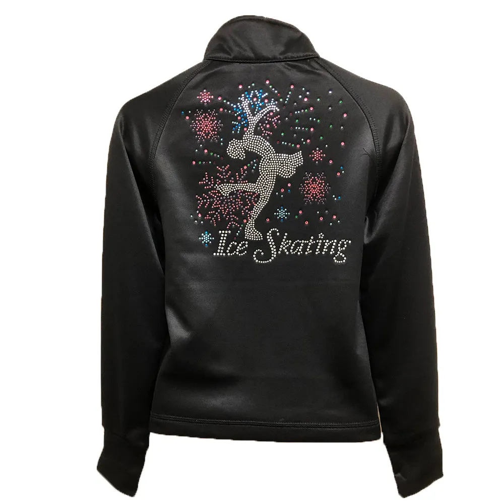 Black Plain Polar Fleece Skating Jacket Pink Skater