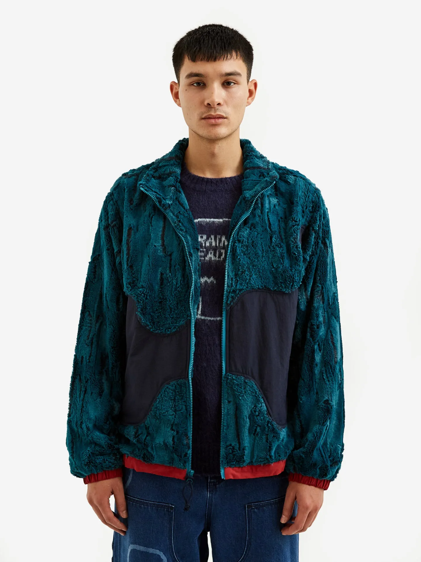 Brain Dead Organic Panelled Fur Jacket - Mallard
