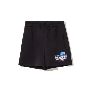 Comme Des Fuckdown Chic Black Cotton Shorts with Side Pockets