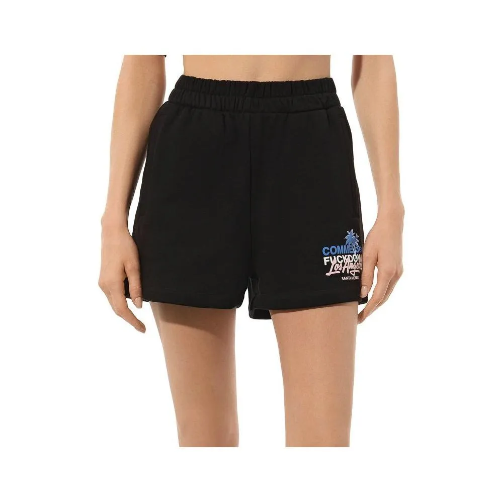 Comme Des Fuckdown Chic Black Cotton Shorts with Side Pockets