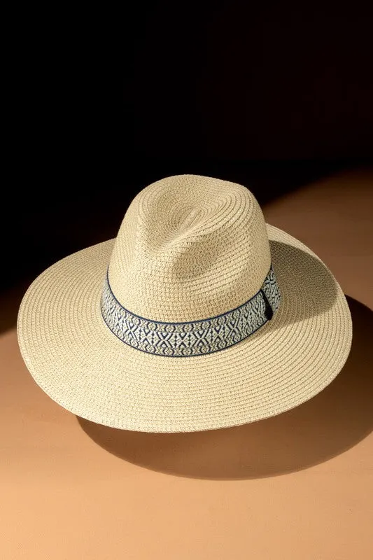 Ethnic Band Panama Hat
