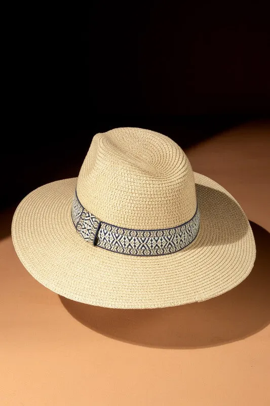 Ethnic Band Panama Hat