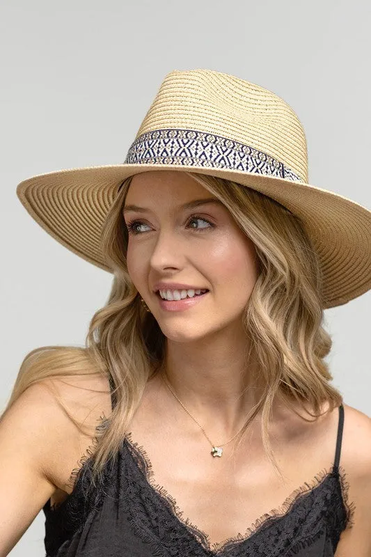 Ethnic Band Panama Hat