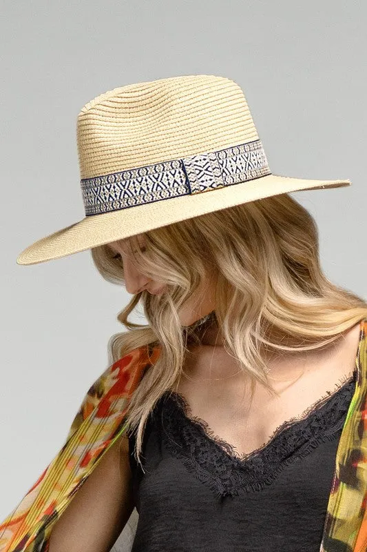 Ethnic Band Panama Hat