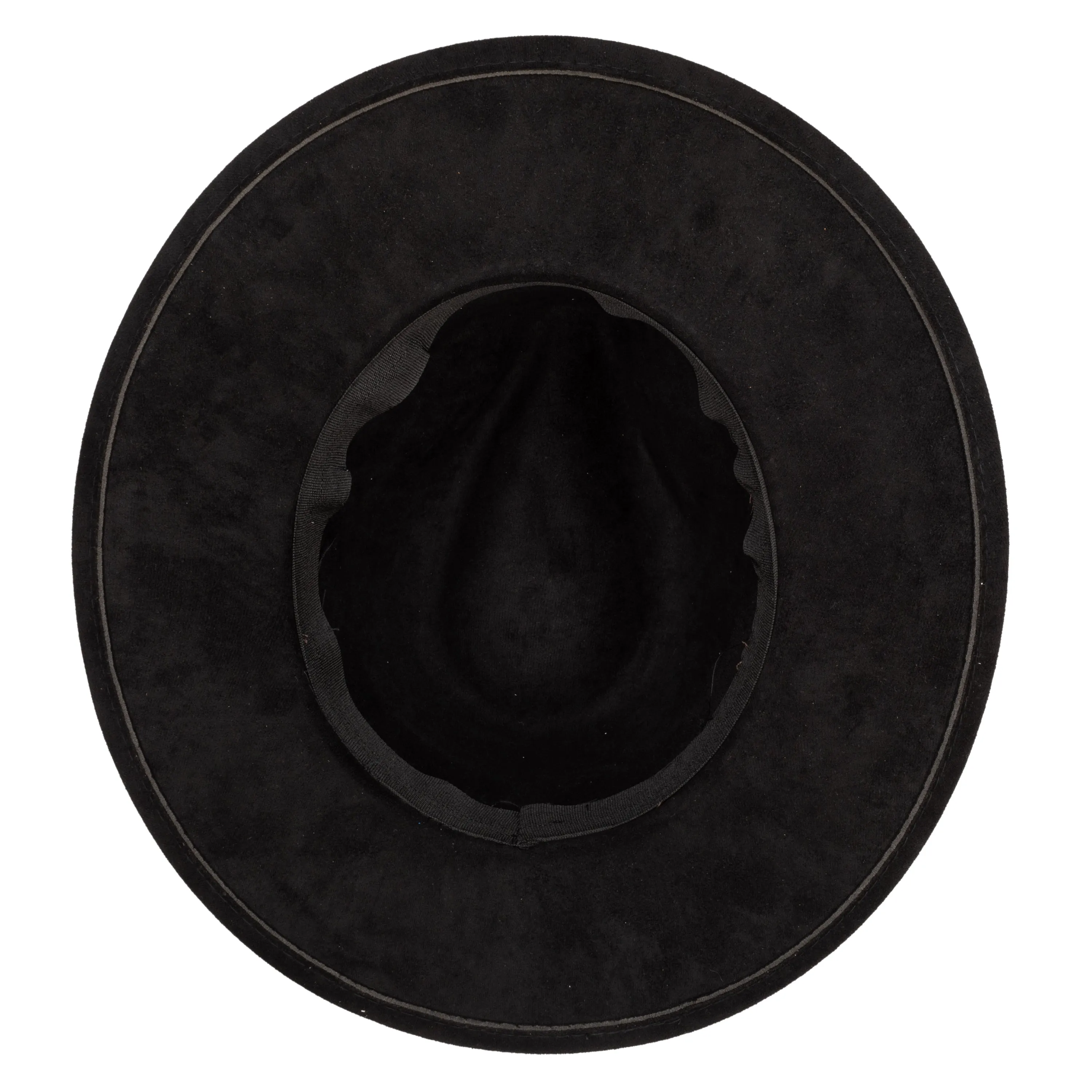 Faux Suede Fedora With Tassel Back Bow