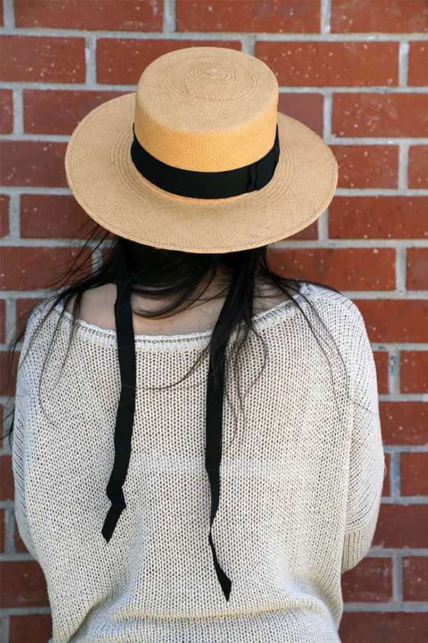 Gloria Hat in Cafe with Chinstrap