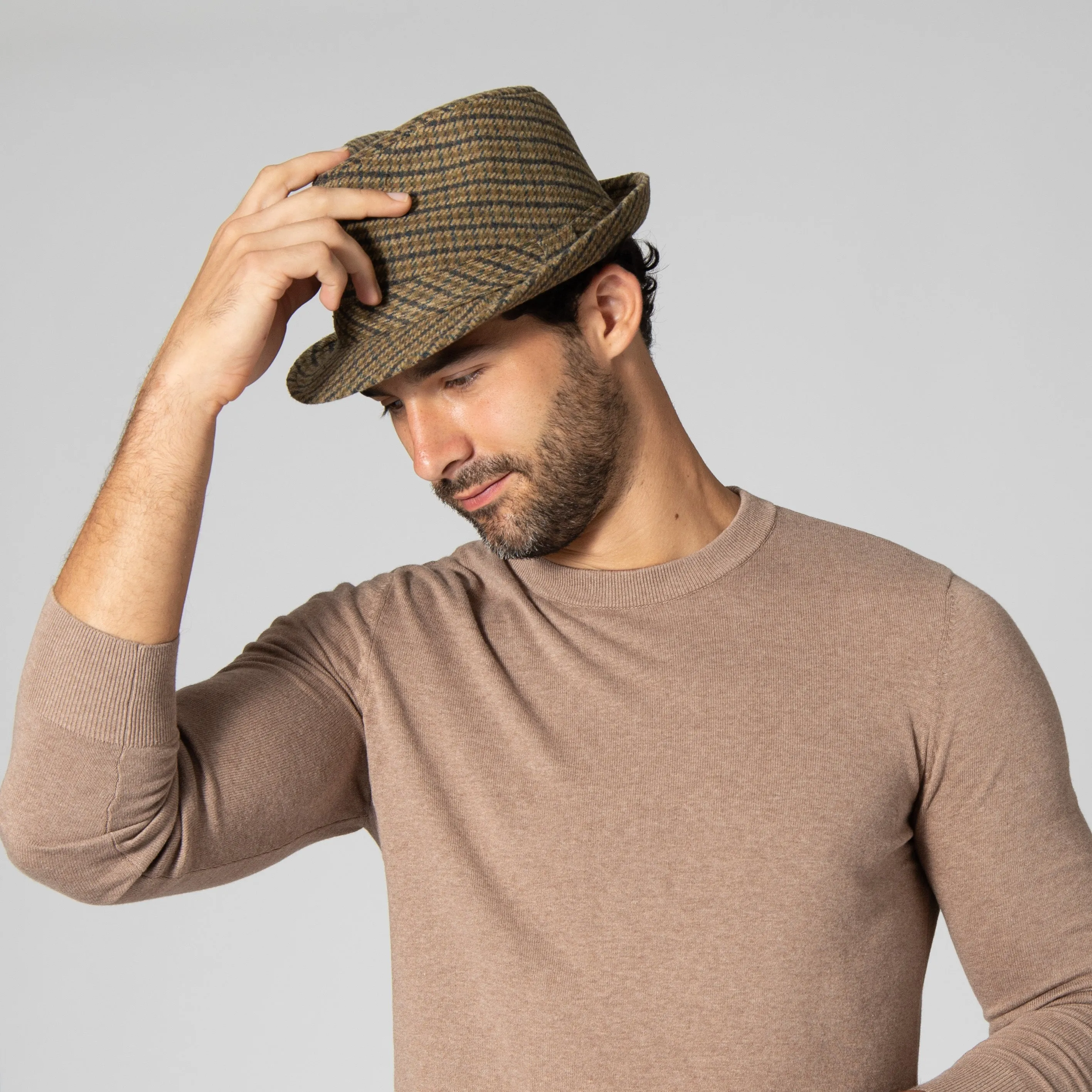 Men's Houndstooth Plaid Fedora