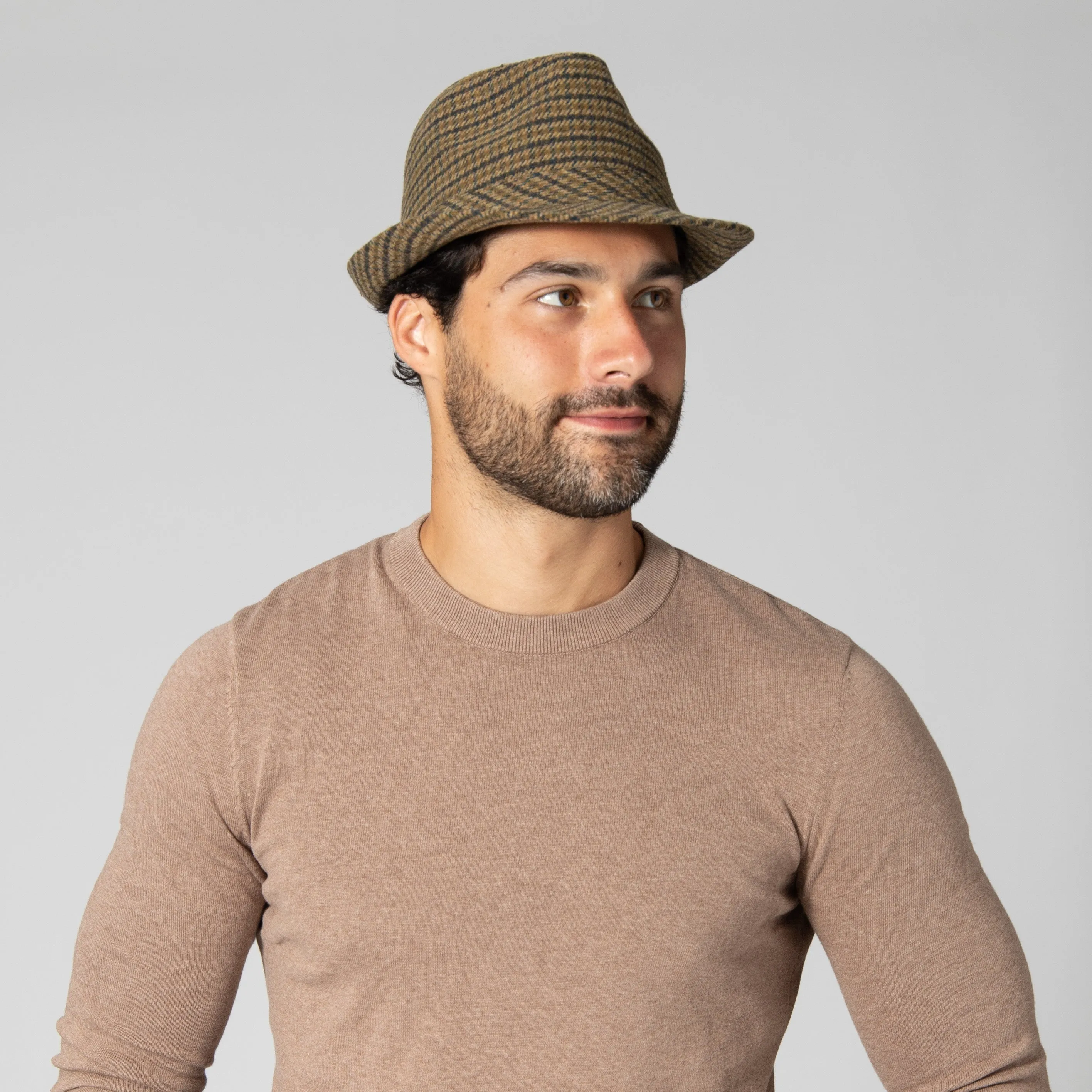 Men's Houndstooth Plaid Fedora