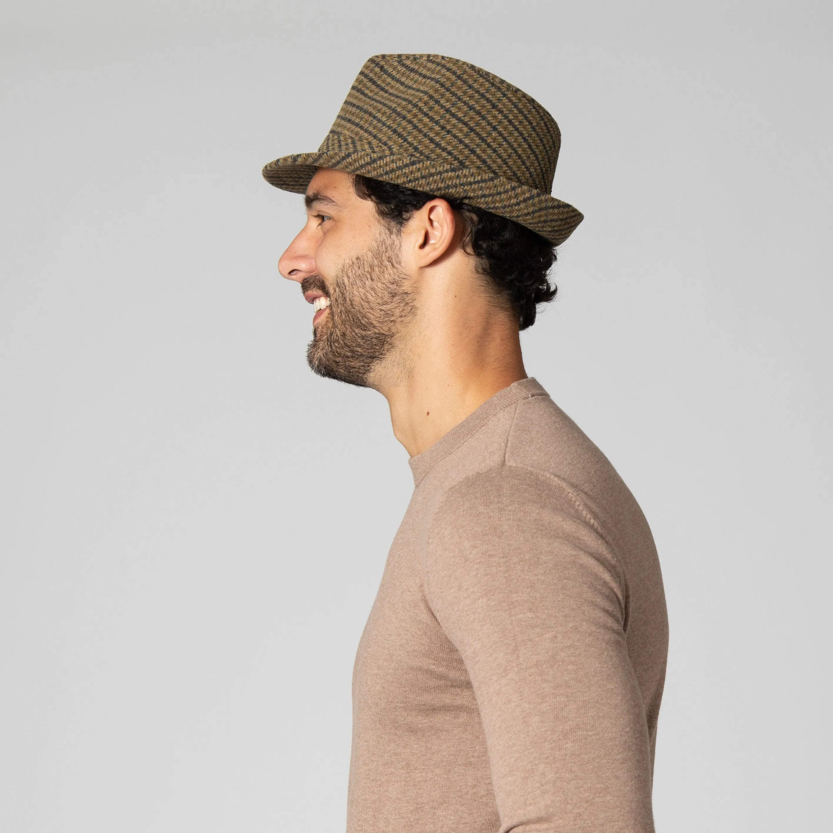 Men's Houndstooth Plaid Fedora