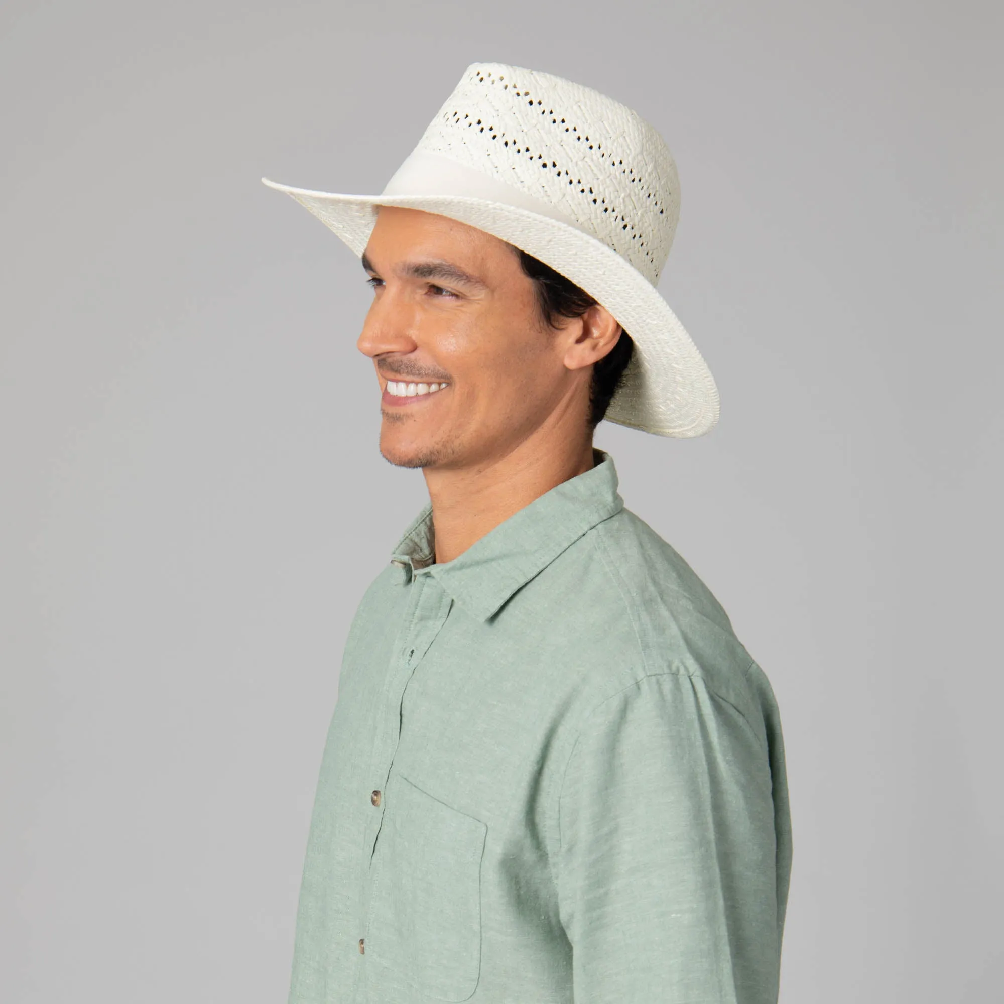 Mens Paperbraid Ivory Fedora