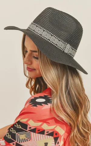 MH0071 Tribal Aztec Band Panama Sun Hat