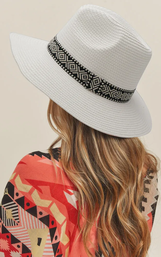 MH0071 Tribal Aztec Band Panama Sun Hat