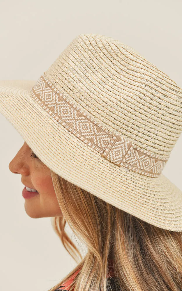 MH0071 Tribal Aztec Band Panama Sun Hat