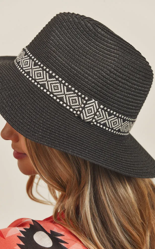 MH0071 Tribal Aztec Band Panama Sun Hat