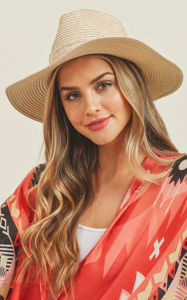 MH0071 Tribal Aztec Band Panama Sun Hat