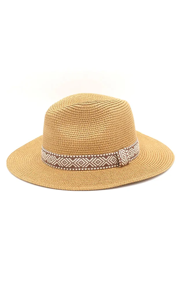 MH0071 Tribal Aztec Band Panama Sun Hat