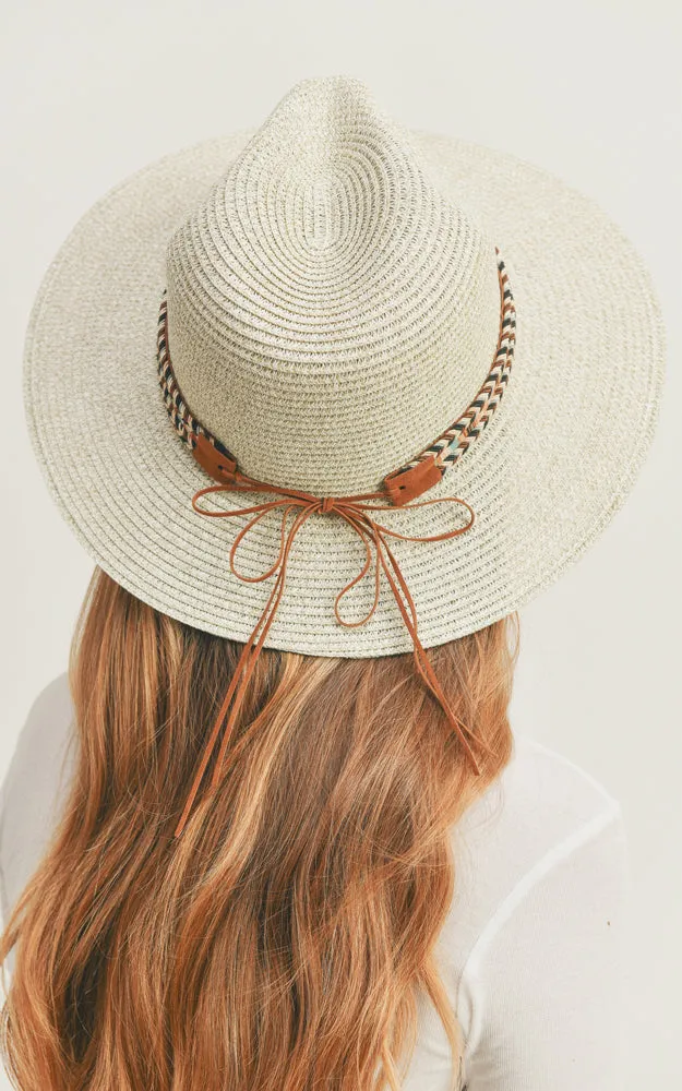 MH0106 Multi Color Braided Band Panama Hat
