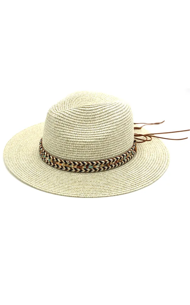 MH0106 Multi Color Braided Band Panama Hat