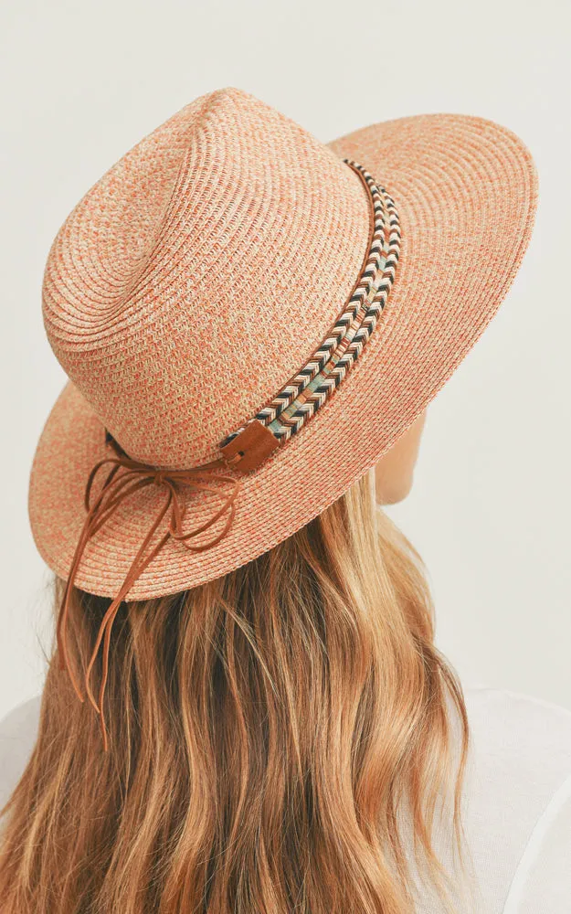 MH0106 Multi Color Braided Band Panama Hat