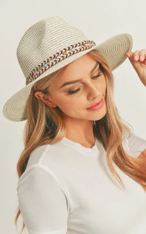 MH0106 Multi Color Braided Band Panama Hat