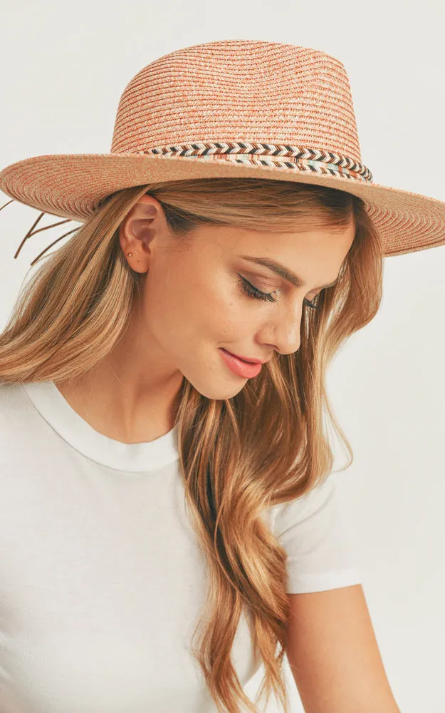 MH0106 Multi Color Braided Band Panama Hat