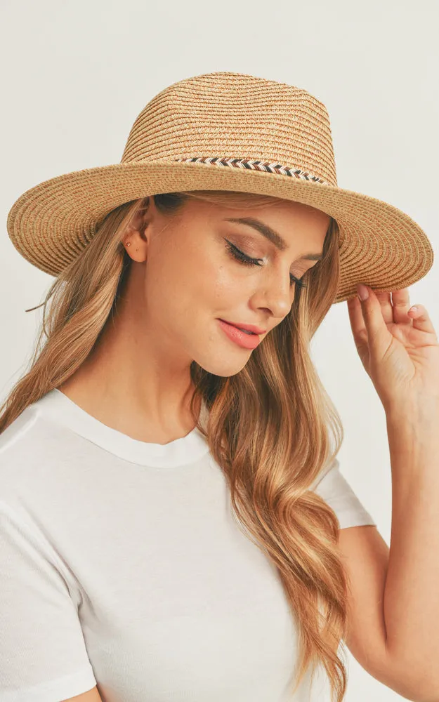 MH0106 Multi Color Braided Band Panama Hat