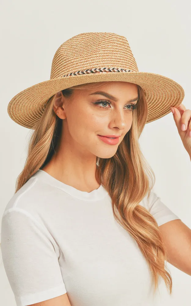 MH0106 Multi Color Braided Band Panama Hat