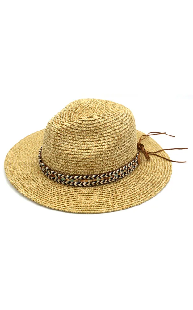 MH0106 Multi Color Braided Band Panama Hat
