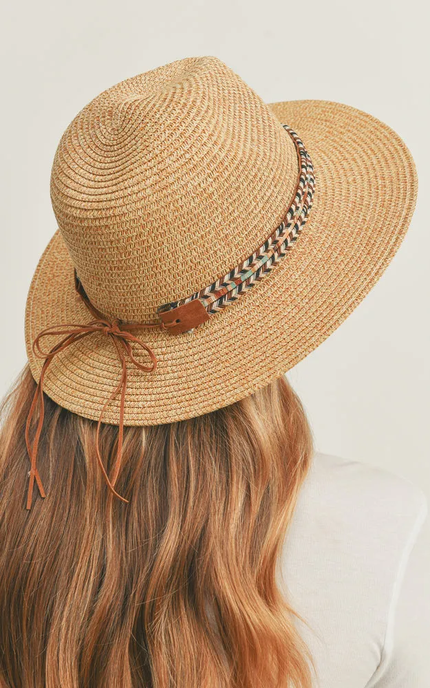 MH0106 Multi Color Braided Band Panama Hat