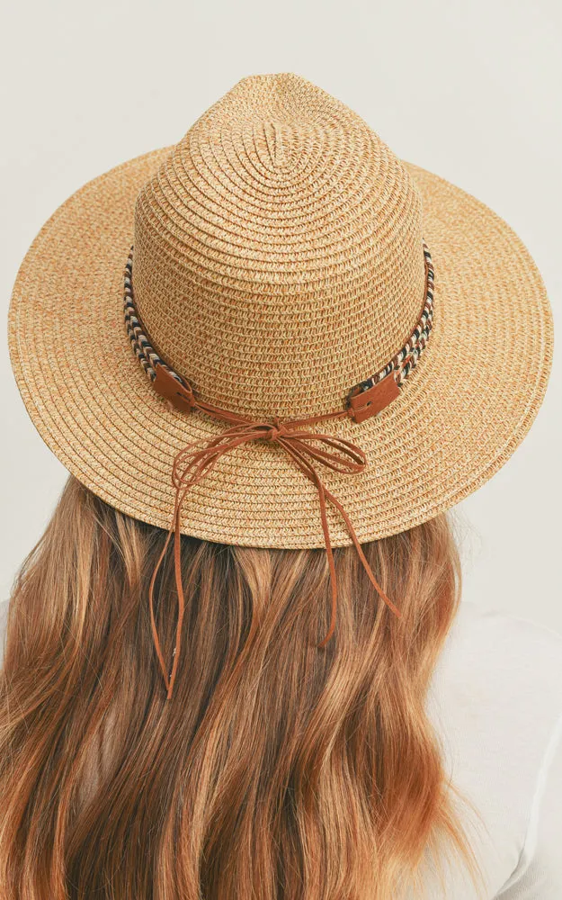 MH0106 Multi Color Braided Band Panama Hat